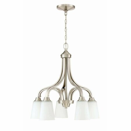 CRAFTMADE Grace 5 Light Down Chandelier in Brushed Polished Nickel 41915-BNK